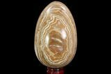 Polished, Banded Aragonite Egg - Morocco #98911-1
